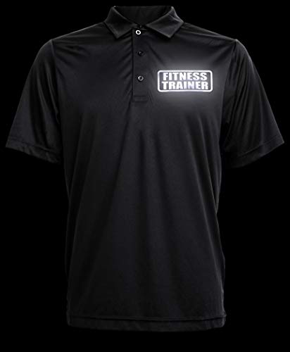 Conspiracy Tee Fitness Trainer Polo, Reflective Design, Performance Polo, Personal Trainer Black - Thumbnail 2