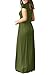 irene inevent Women's Short Sleeve Maxi Dress with Pockets Plain Loose Swing Casual Floor Length Long Dresses,Army Green,Medium