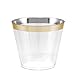 100 Gold Rimmed Clear Hard Plastic Cups | 9 oz. Fancy Disposable Tumblers (100-Pack) by Bloomingoods