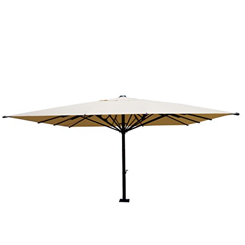 Mendler Gastronomie-Luxus-Sonnenschirm HWC-D20, XXL-Schirm Marktschirm, 5x5m (Ø7,2m) Polyester/Alu 75kg - creme