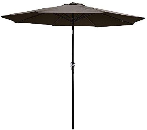 Amazon Com Yeshom 9ft Uv 30 Aluminum Outdoor Patio Umbrella With Crank Tilt 8 Ribs Air Vented For Garden Table Market Yard Ranch Garden Outdoor