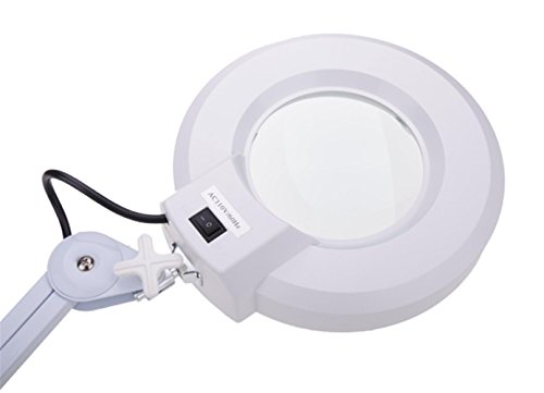 Kaluo 5x Professional 360 Degree Magnifier Light (16 Diopter Magnification) with Rolling Stand Adjustable Arm
