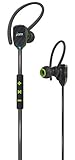 JAM Transit Micro Sport Buds Mini Wireless Bluetooth Earbuds, 10 Hour Playtime, Perfect for Running, Gym, Workout, Hands Free Calling Controls with Mic, Waterproof, Reflective Cord, HX-EP510GR Green