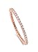 Sterling Silver Rose Gold Plated Classy Stackable Ring with Clear Simulated Crystals on Half-Bezel Setting with Rhodium Finish, Band Width 1.5MM - Crazy2shop