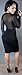 Kearia Womens Sexy Black Sequin Mesh Splice Long Sleeves Clubwear Party Midi Dress Black Medium