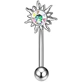 Niaspi Colorful Sun Eyebrow Rings Stainless Steel for Women Men 8mm Curved Cartilage Helix Eyebrow Piercing Barbell Earrings Body Piercing Jewelry