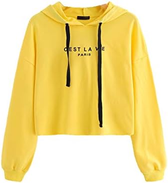 crop top hoodie yellow
