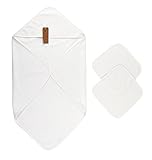 Arus Baby Organic Turkish Cotton Terry Hooded Nursery Towel Wrap Set, White, 0-6 Months