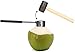Coconut Opener| Christmas Gifts | Coconut Opener Kit with Hammer Stainless Steel Opening Utensil Premium Wooden Handle| Coconut spoon| Drinking Straws| Opener Tool Set with a Carry Bag (7pcs)