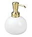 iDesign InterDesign Ceramic Dispenser Kitchen and Bathroom, White/Soft Brass York Round Pump