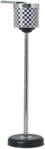 28" Metal Telescopic Ashtray - Black &amp; White Checkered