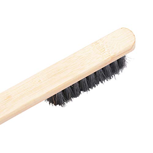 MUZOCT Wheel Brush 16 Inch Long Rim Tire Detail Clean Tool Soft Bristle Wooden Handle for Car Motorcycles Wheels