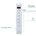 KMC 6-Outlet Surge Protector Power Strip, 2-Pack, 1200 Joules, 6ft Cord, Adapter Spaced Outlet, Overload Protection, White