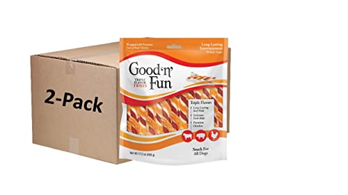 Good'n'Fun Triple Flavor Twists Dog Chews, 70 Count