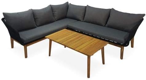 Salon De Jardin En Angle 5 Places Salvador En Corde Tressee Et