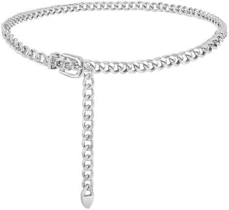 Rhinestone Crystal Waist Belt O-Ring Chain Belt Adjustable Dress Accessory Vabean 2 Pieces Rhinestone Belt for Women Shiny Crystal O  main image 3