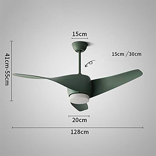 Ceiling fan light,Indoor Silent Energy Saving Fan Light Retro Ceiling Fan Home Decoration Green 50inch