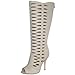 Qupid Cinema-35 Women's Peep Toe Boot With Faux Suede Upper Material