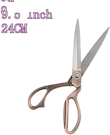 MegOK Professional Stainless Sewing Scissors Shears Tools DIY Multi-functional gold Steel Heavy Duty Tailor's Scissors fabric Scissors,Copper 9.5 Inch