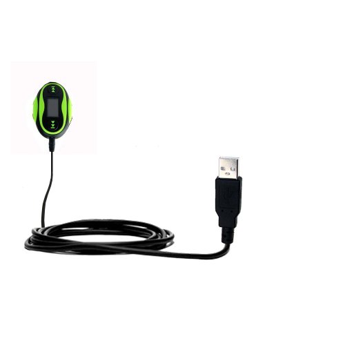 Classic Straight USB Cable suitable for the QQ-Tech Waterproof MP3 Player with Power Hot Sync and Charge Capabilities - Uses Gomadic TipExchange Technology