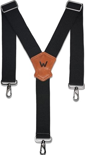 Suspender Store Solid Suspenders -1.5-Inch Wide Elastic - Y-Back