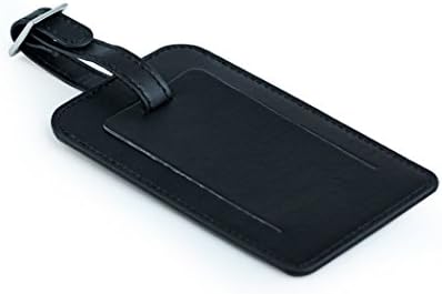 PU Leather Luggage Tags,Cinny Suitcase Labels Baggage Handbag Tag for Travel (Black)