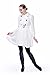 ForeMode Women Swing Double Breasted Wool Coat with Belt Buckle Spring Mid-Long Long Sleeve Lapel Dresses Outwear(White XXL)