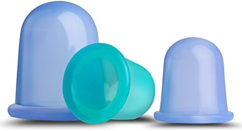 Anti Vacuum Cellulite Cup Silicone Cup Set Cupping Therapy for Cellulite Body Massage Suction Cups Therapy LEVENUSTAR（1 Large+2 Medium）size