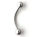 Ruifan 316L Surgical Steel Curved Barbell Snake Eyes Tongue Ring Piercing 14G 16mm Pack of 4