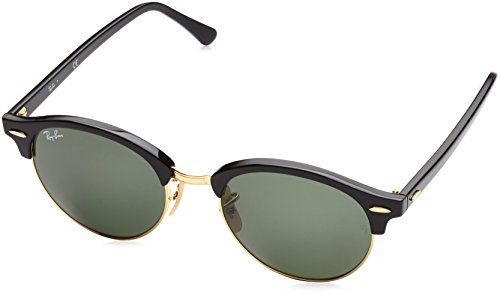 Ray-Ban CLUBROUND - BLACK Frame GREEN Lenses 51mm Non-Polarized