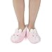 Womens Knit Lovely Animal Slippers Non-Skid Sole Home Slippers for Adults Girls (5-7, Pink Rabbit)