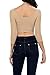 Auliné Collection Womens Trendy Solid Color Basic Scooped Neck and Back Crop Top 3/4 Sleeve Khaki Medium