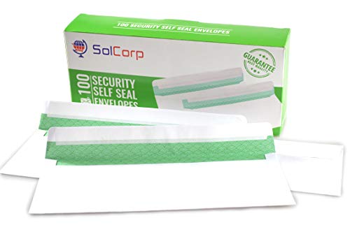 #10 100 Self Seal Security Letter Envelopes - Perfect Peel and Stick 9 1/2 X 4 1/8