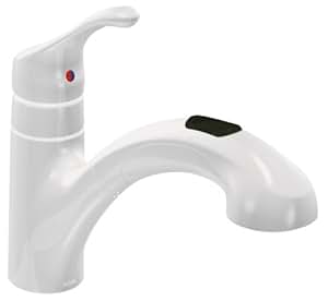 MOEN 87316W Single-Handle Kitchen Faucet with Pull-Down Spout, Glacier