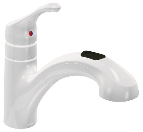 MOEN 87316W Single-Handle Kitchen Faucet with Pull-Down Spout, Glacier