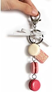 La Nostalgiemacaron keychain, purse charm silver for handbags, macaroon accessories, candy key chain,bag keyring, pink macarons, valentines gift, keyfob