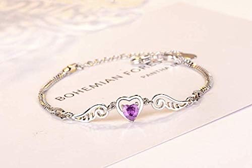 Casadeiy Fashion Girls Heart Bracelet Lady Chain Women Jewelry Gifts (E)