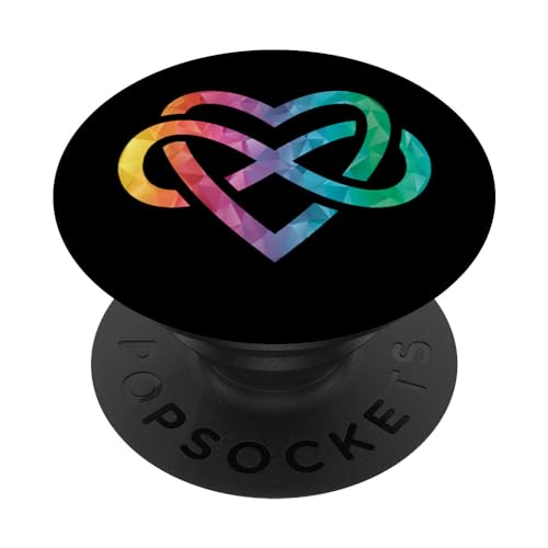 Low Poly Polyamory Rainbow Infinite Heart LGBTQIA Pride PopSockets Adhesive Pop…
