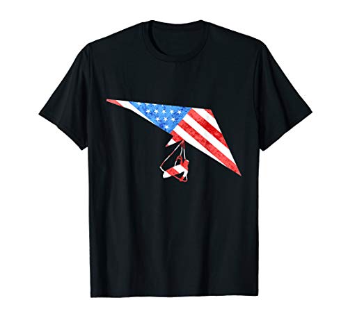 Hang Gliding American Flag 4th July Gliding Air Sport TShirt