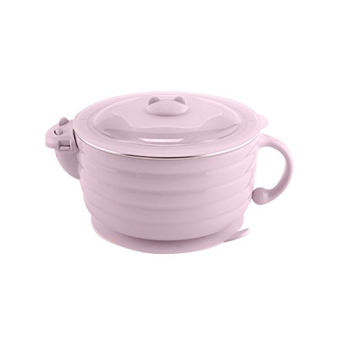 Baby Suction Bowl,Water Suction Bowl With 304 Stainless Steel for Toddlers BPA Free,Suction Cup Bowl,Water Suction Cup Bowl with One-ear Handle Design for Toddlers,Baby,Kids,Child(Pink)