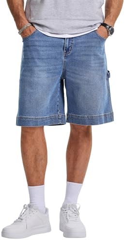 VICTORIOUS Men's Essential Baggy Fit Denim Shorts DS2099 Indigo