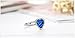 Neoglory Platinum Plated Blue Ocean Heart Crystal Engagement Rings Size 7