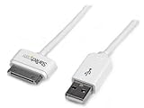 StarTech.com 0.3m 11-Inch Short Apple 30-Pin Dock Connector to USB Cable with Stepped Connector for iPad, iPhone and iPod (USB2ADC30CM)