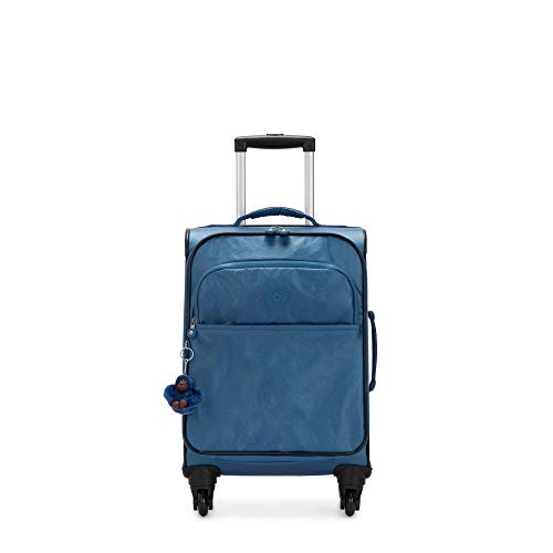 Kipling Parker Small Metallic Rolling Luggage Oceanic Blue Metallic