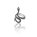MIXIA Retro Punk Exaggerated Spirit Cobra Snake Ring Fashion Animal Personality Stereoscopic Opening Adjustable Ring (Venomous snake)
