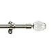 Achim Home Furnishings Royalle Crystal Curtain Rods with Finials, 28-Inch Extends to 48-Inch, Silver