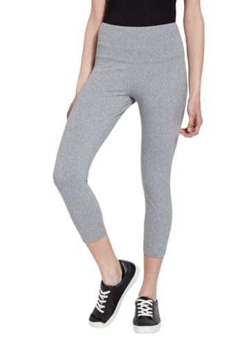 Lyssé womens Flattering Cotton Crop Leggings, Grey Melange, Small US