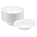NYHI Plastic Disposable Soup Bowls (12 ounces) | Single Use Recyclable Dinnerware for Household, Restaurant, Weddings & Parties | BPA-free, Durable, Heat-Resistant Soup Plate & Salad Bowl| 50 Pack