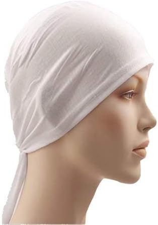 Blendmix Hijab TIE Back Bonnet Black WOM Under en Scraf Men Helmet Cap Hat Hair Cover Stole