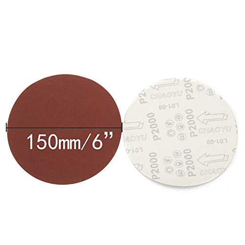 6 Gb - 10pcs Sanding Disc 6'' 2000 Grit Hook and Loop Autobody Sanding Discs Polishing Pad Sanderpaper